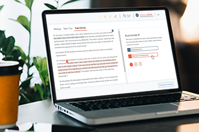 Laptop sitting on a table with the online AdaptiBar Writing Guide on the screen