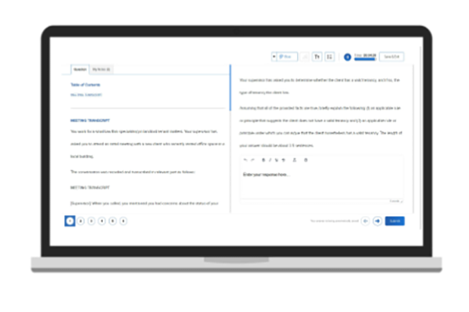 Example of an intensive question set being shown on a laptop